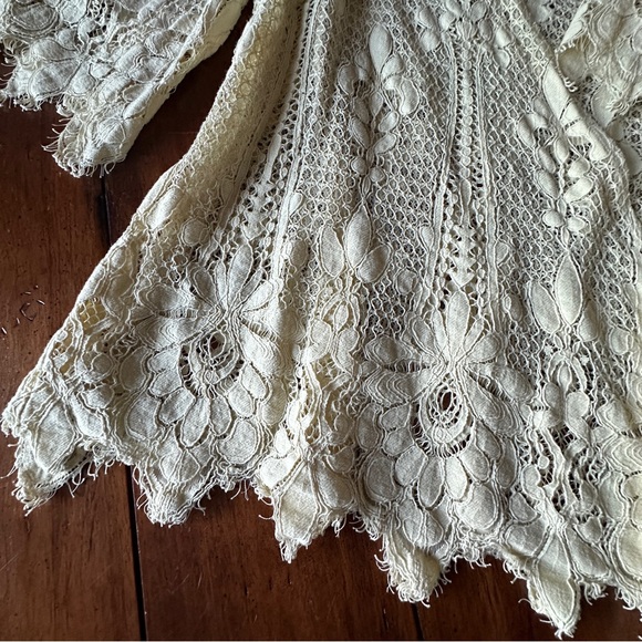 NWOT Torrid Scalloped Lace Muted Yellow / Cream Romantic and Airy Kimono Siz 1/2 - Picture 7 of 10